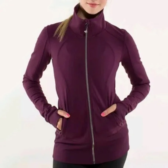 Lululemon nice asana purple zip up sweater jacket - Picture 2 of 16